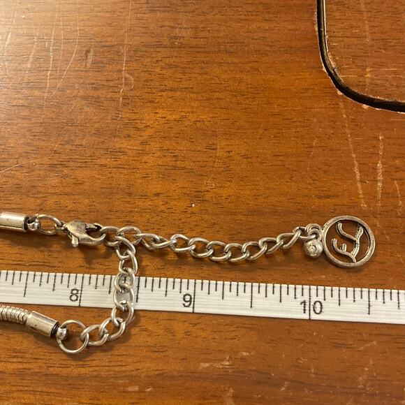 0098 Erica Lyons Silver Tone Metallic Disc Necklace - Picture 5 of 5